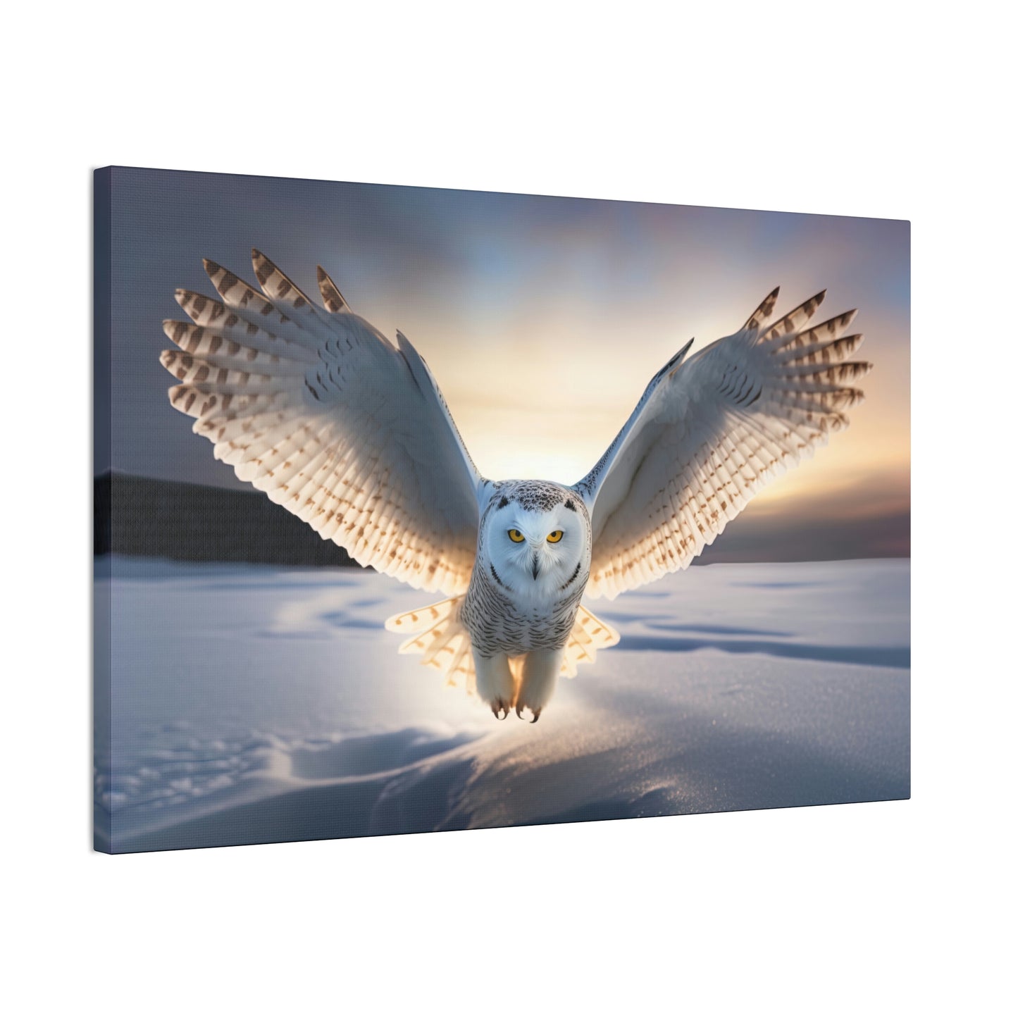 "Snow Owl" Canvas Stretched, 0.75" - Print