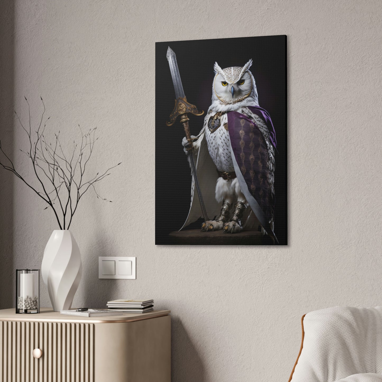 "Owl Royal Gaurd" Canvas Stretched, 0.75" - Print