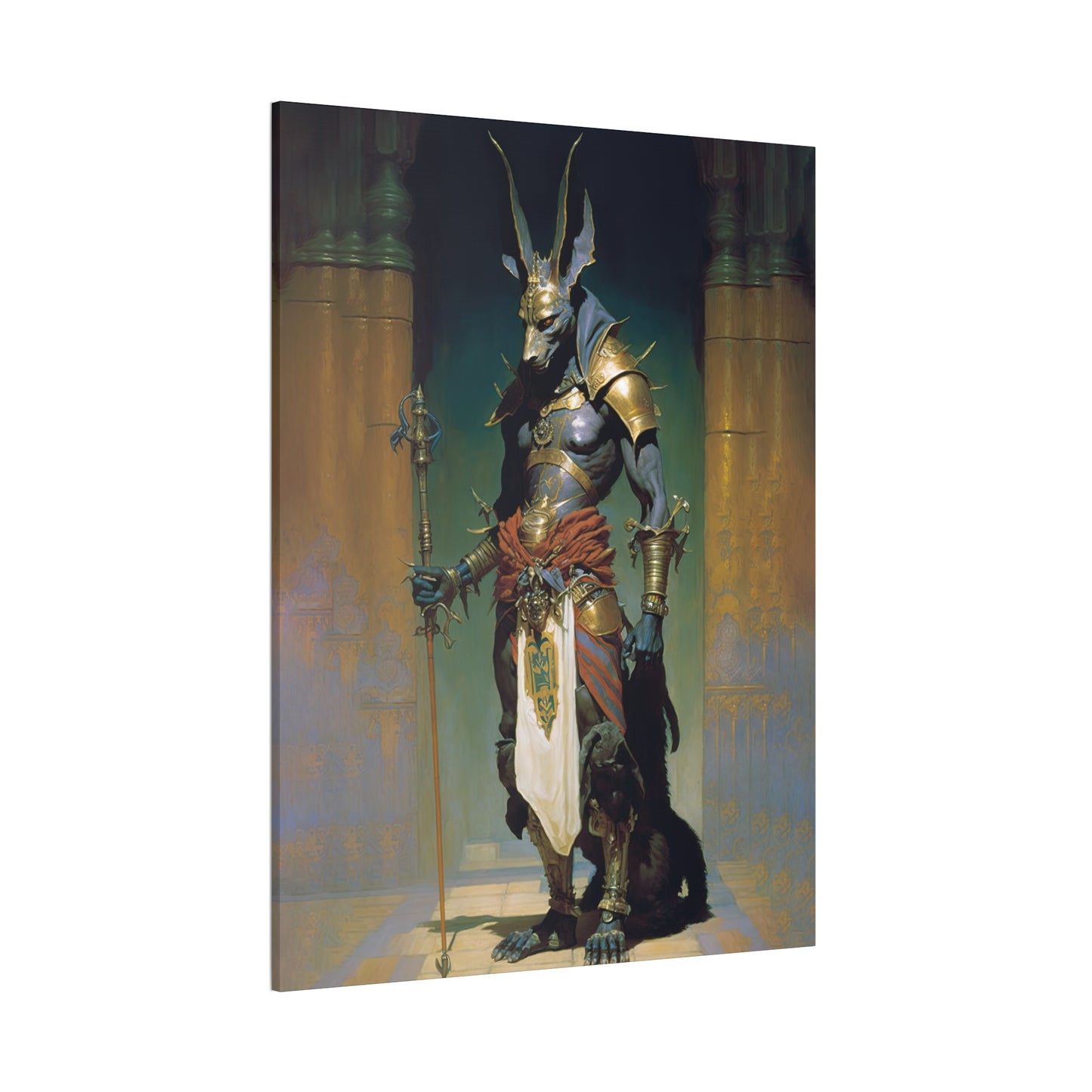 "Anubis Guide To The Underworld" Canvas Stretched, 0.75" - Print