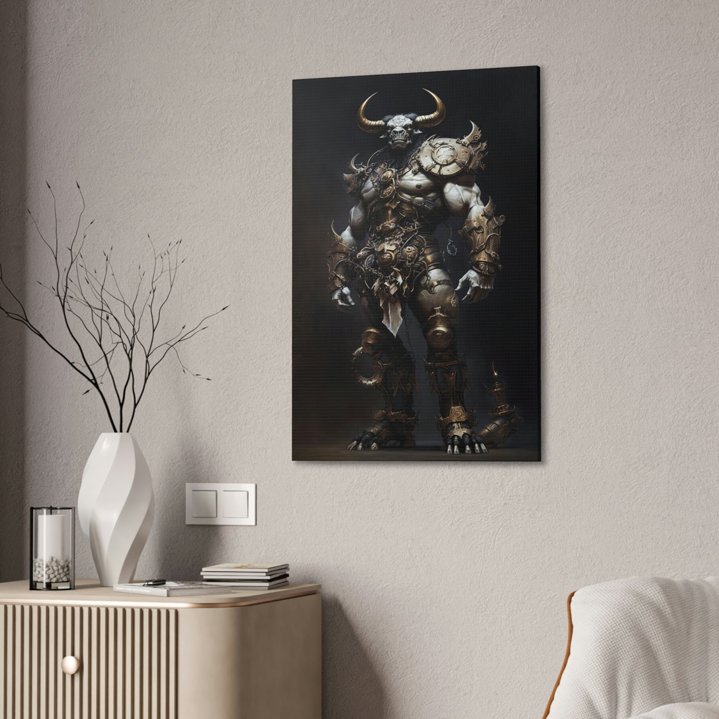 "Minotaur Gladiator" Canvas Stretched, 0.75" - Print