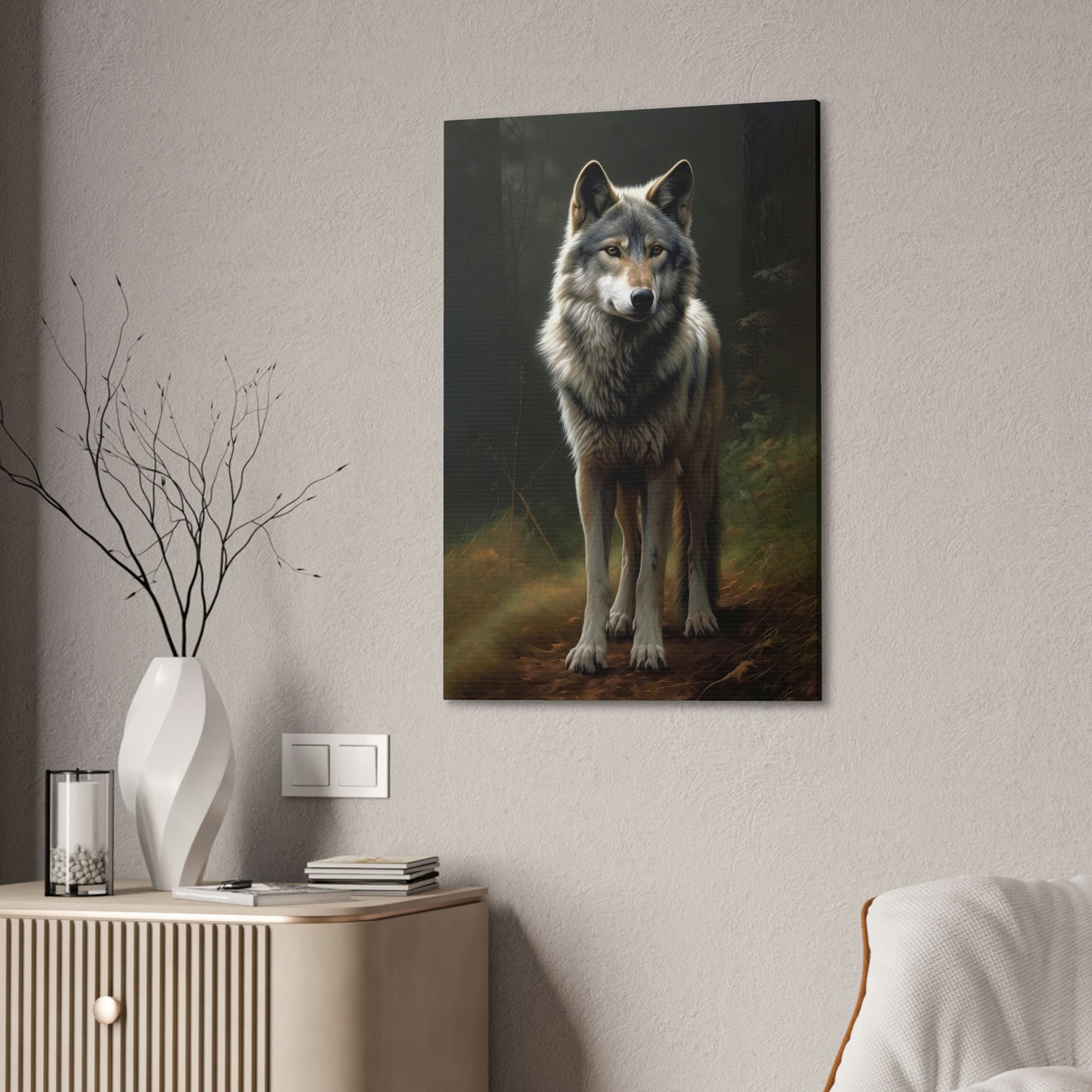 "Spirit Wolf" Canvas Stretched, 0.75" - Print