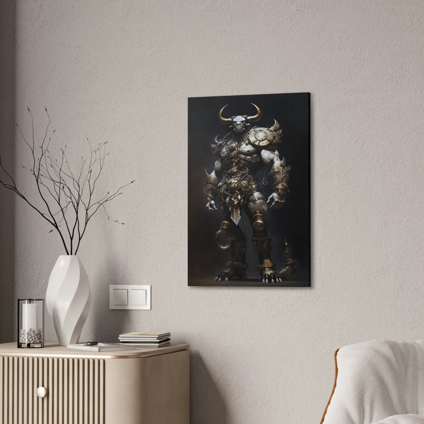 "Minotaur Gladiator" Canvas Stretched, 0.75" - Print