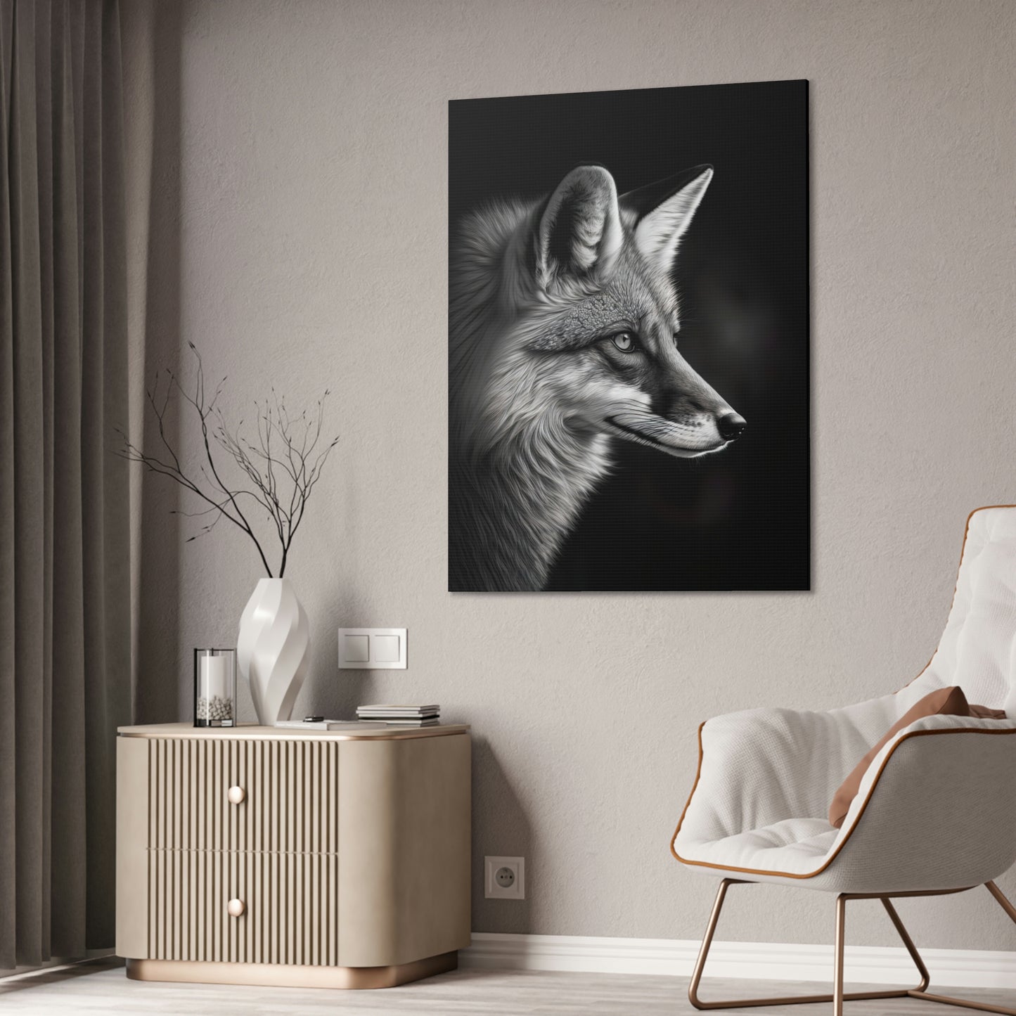 "OutFoxed" Canvas Stretched, 0.75" - Print