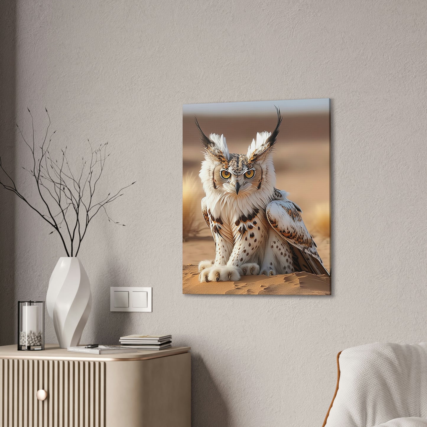 "Lynx Owl" Canvas Stretched, 0.75" - Print