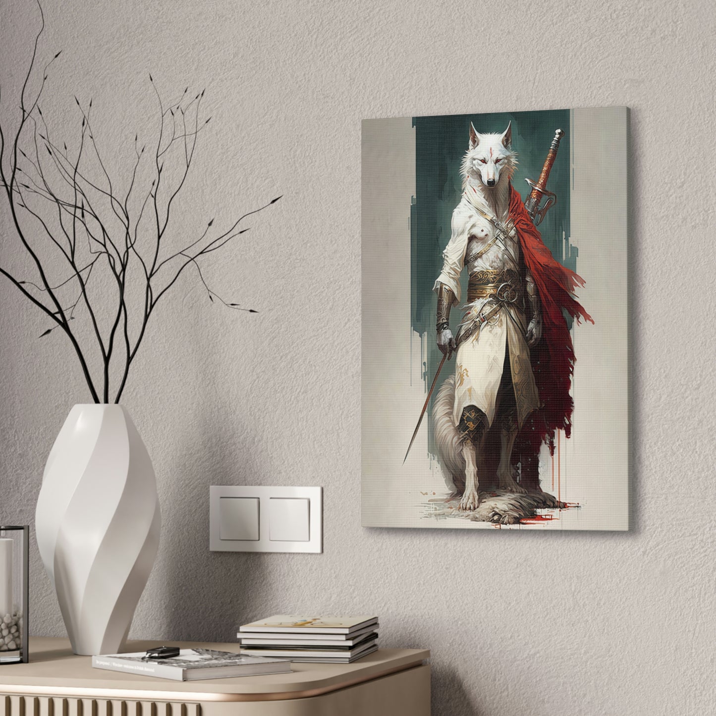 "Lone Wolf Warrior" Canvas Stretched, 0.75" - Print