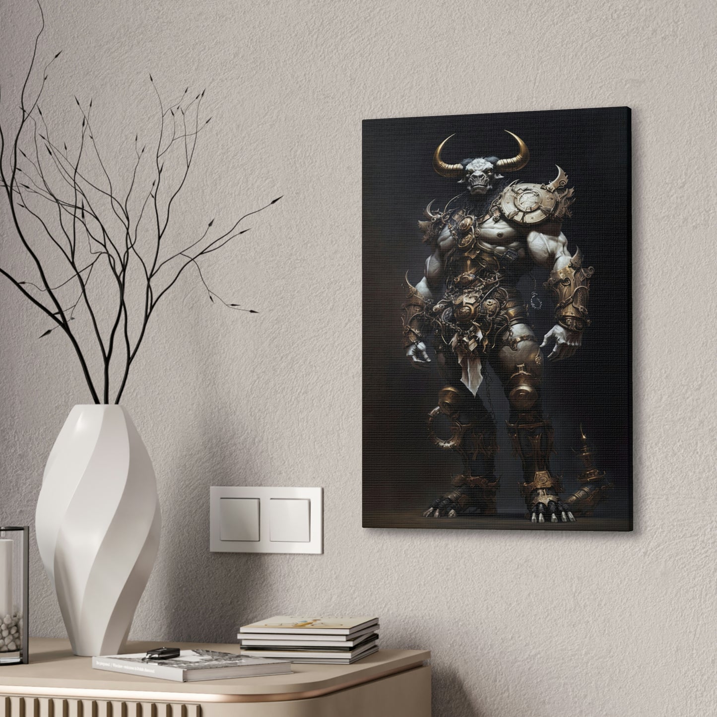 "Minotaur Gladiator" Canvas Stretched, 0.75" - Print