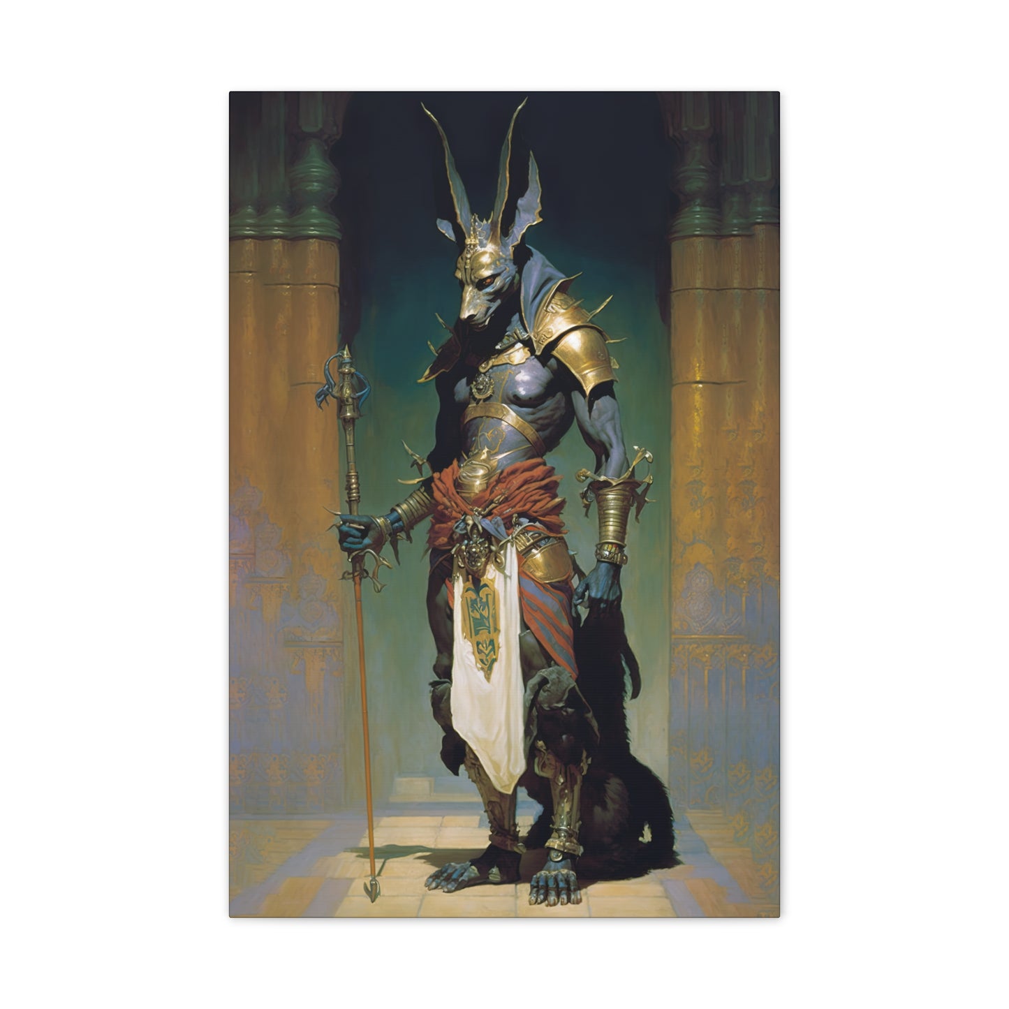 "Anubis Guide To The Underworld" Canvas Stretched, 0.75" - Print