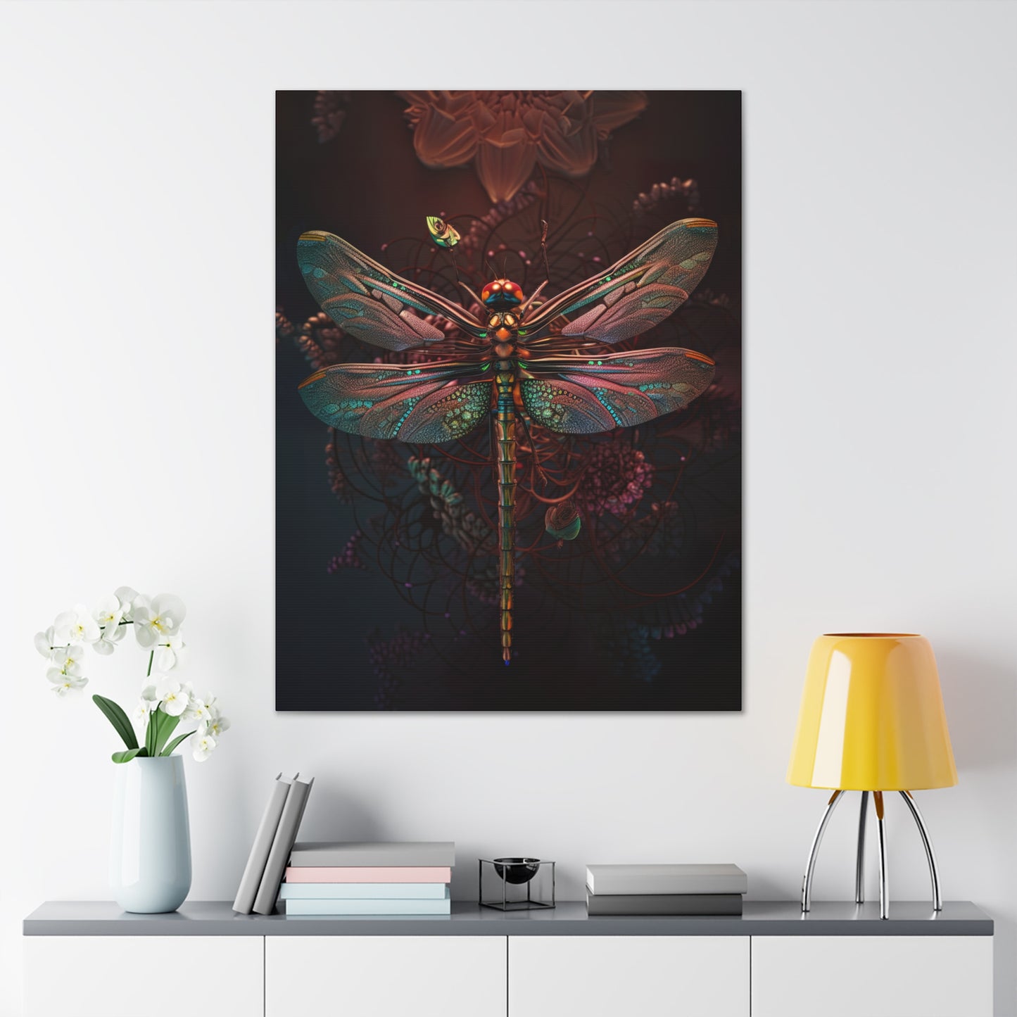 "RubyHopper Dragonfly" Canvas Stretched, 0.75" - Print