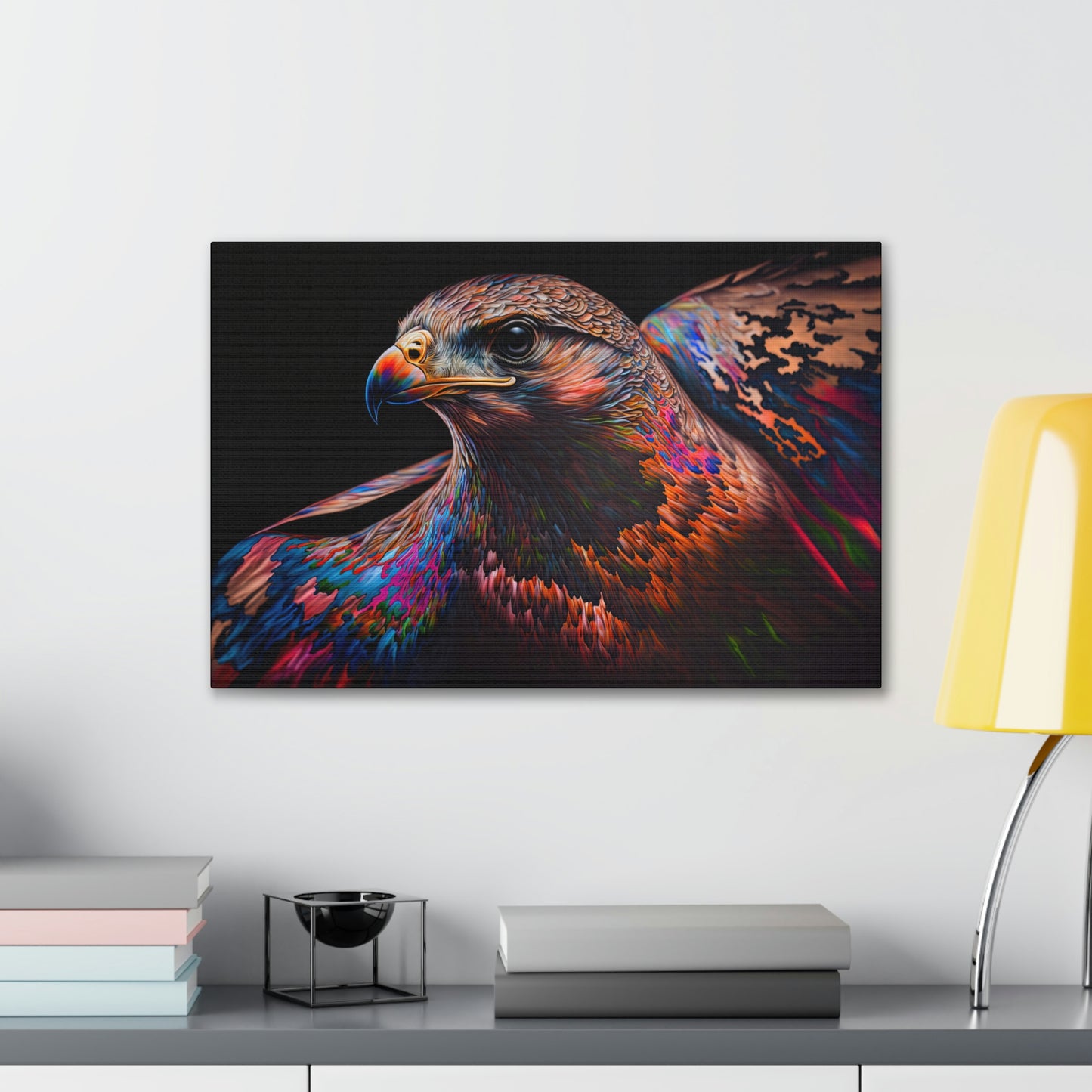 "Fluro Falcon" Canvas Stretched, 0.75" - Print