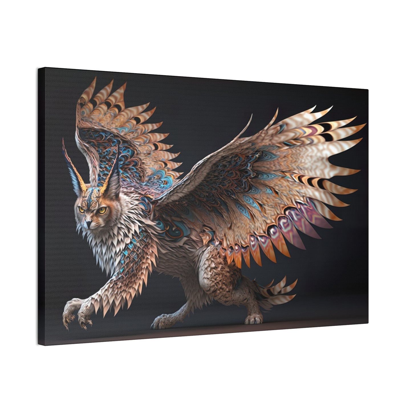 "Winged Lynx Dreaming" Canvas Stretched, 0.75" - Print