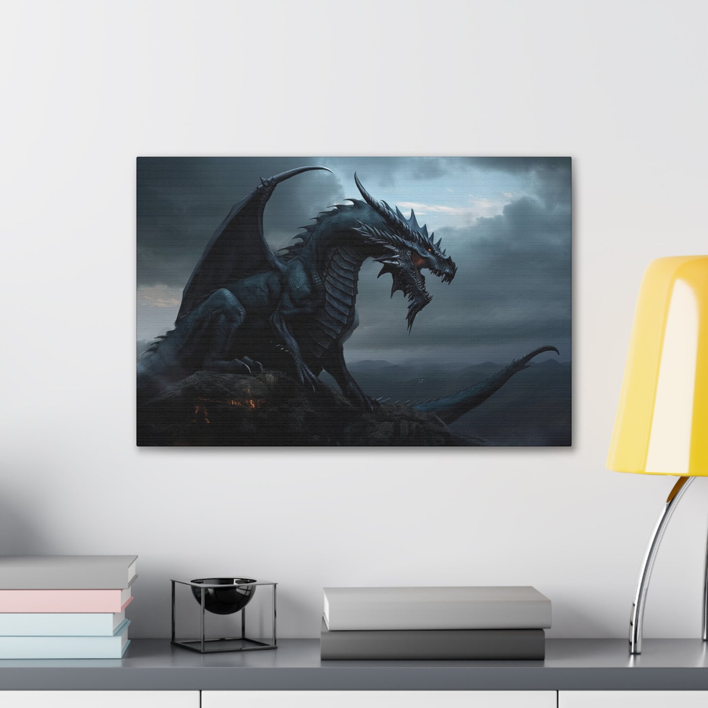 "Obsidian Dragon"  Canvas Stretched, 0.75" - Print