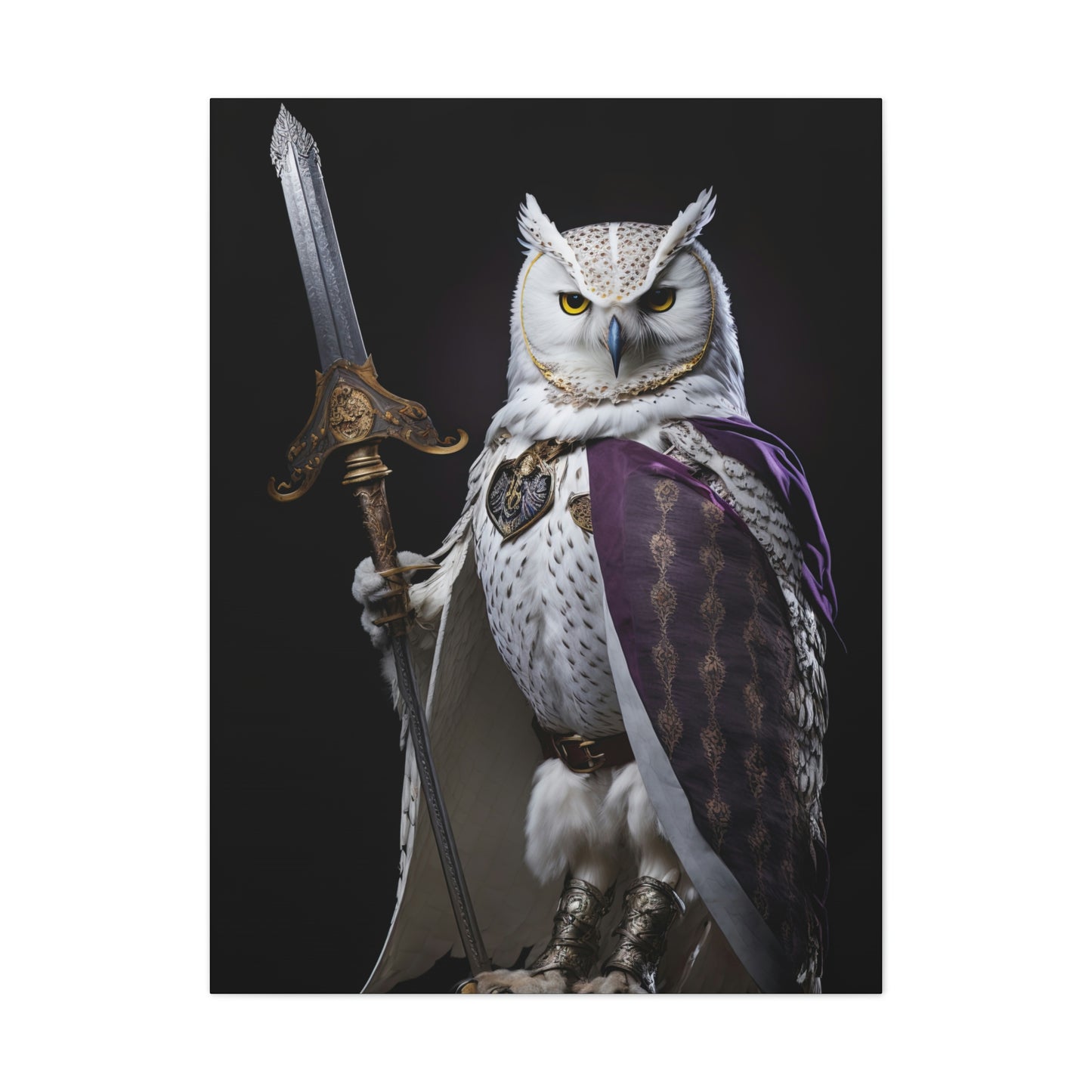 "Owl Royal Gaurd" Canvas Stretched, 0.75" - Print