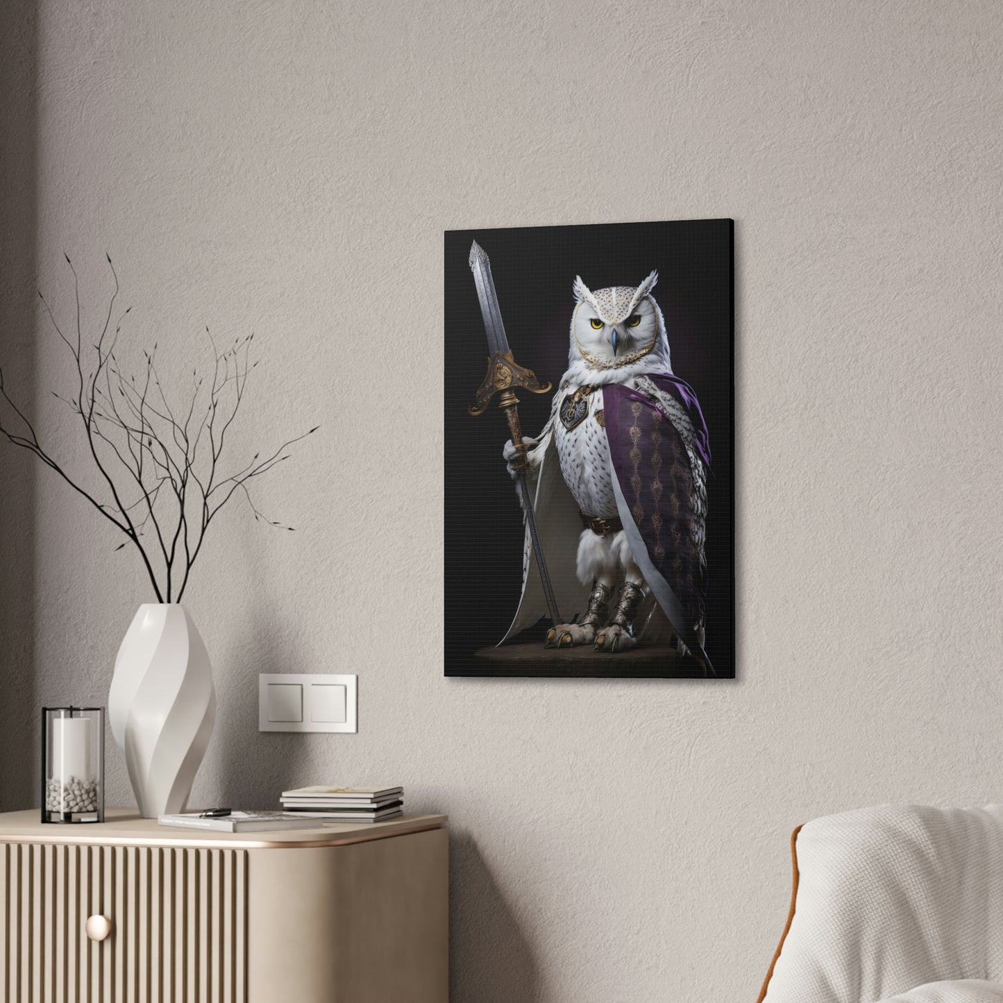 "Owl Royal Gaurd" Canvas Stretched, 0.75" - Print