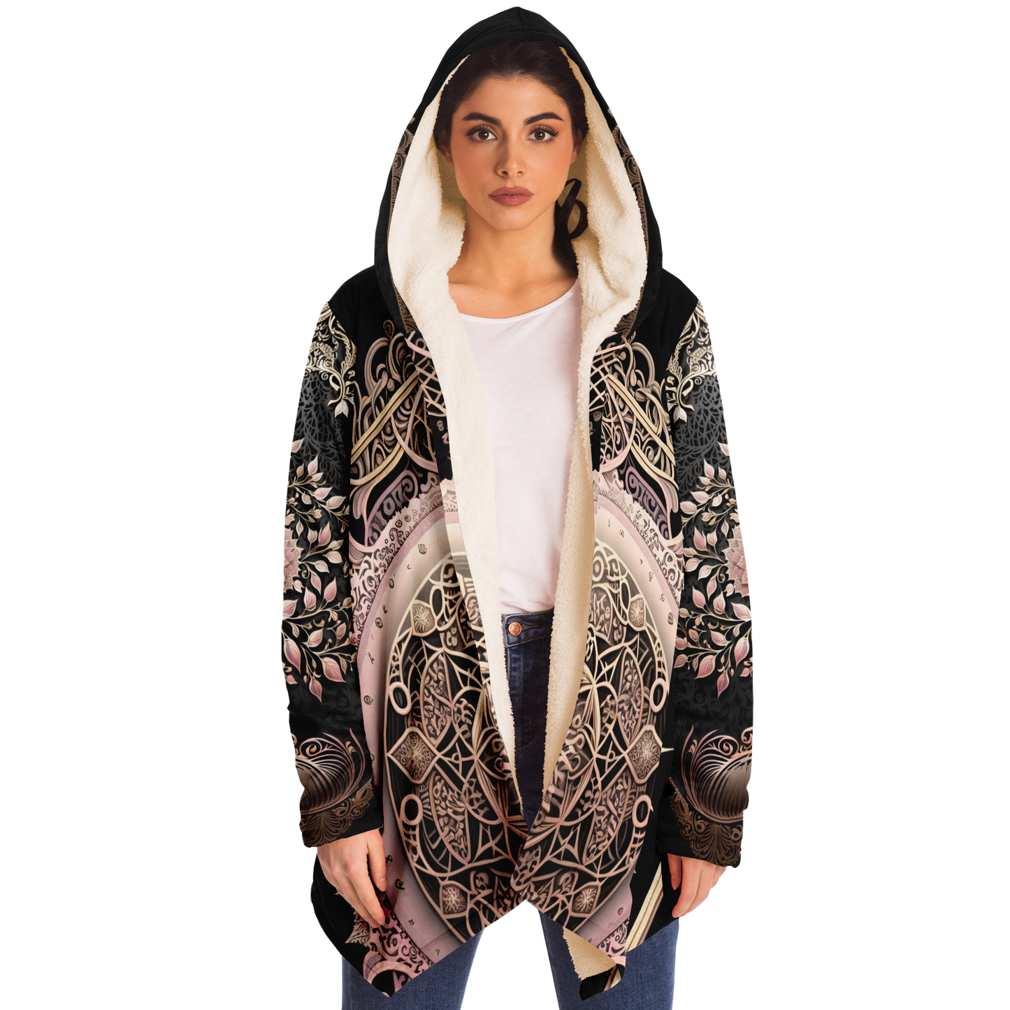 Floral Mandala Microfleece Festival  Cloak -