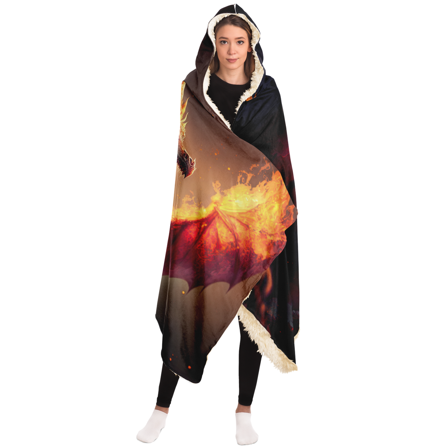 Fire Dragon Hooded Blanket