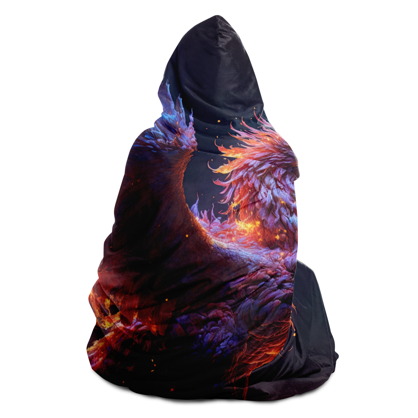 Red Phoenix Hooded Blanket